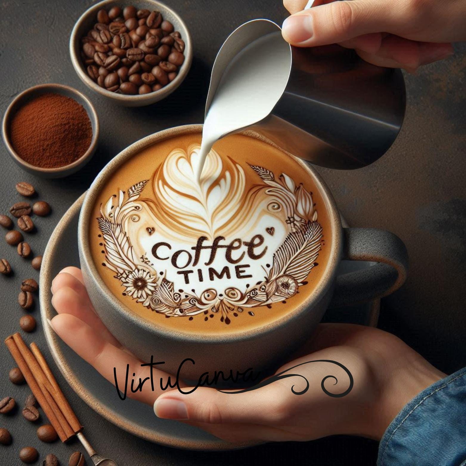 Latte Art Clipart Bundle – Coffee  Instant Download