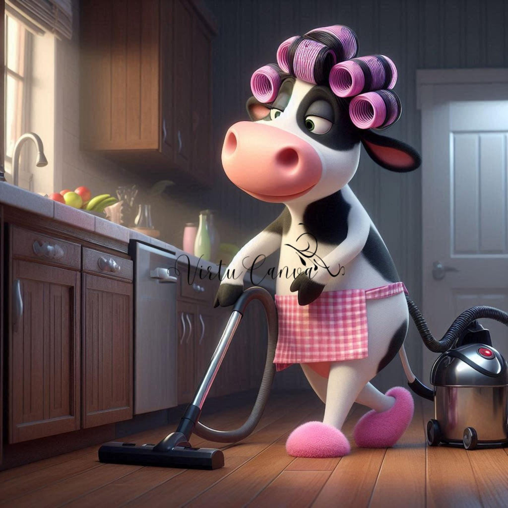 Funny Housework Cow PNG Clipart | 18 Digital Images | Instant Download