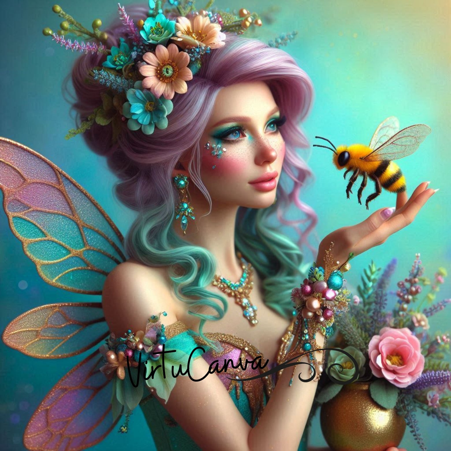Fairy & Bee Whimsical Clipart Bundle – 10 PNG Instant Download