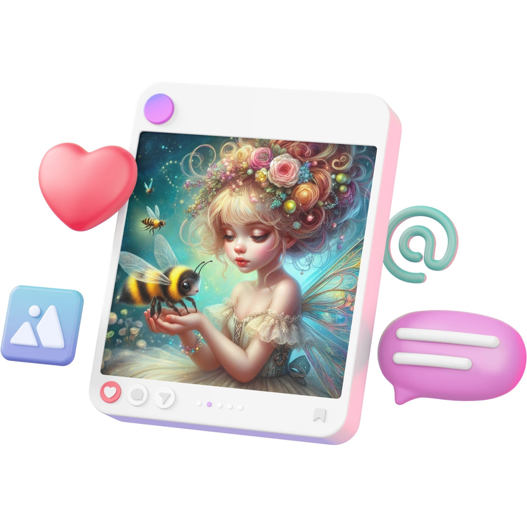 Fairy & Bee Whimsical Clipart Bundle – 10 PNG Instant Download