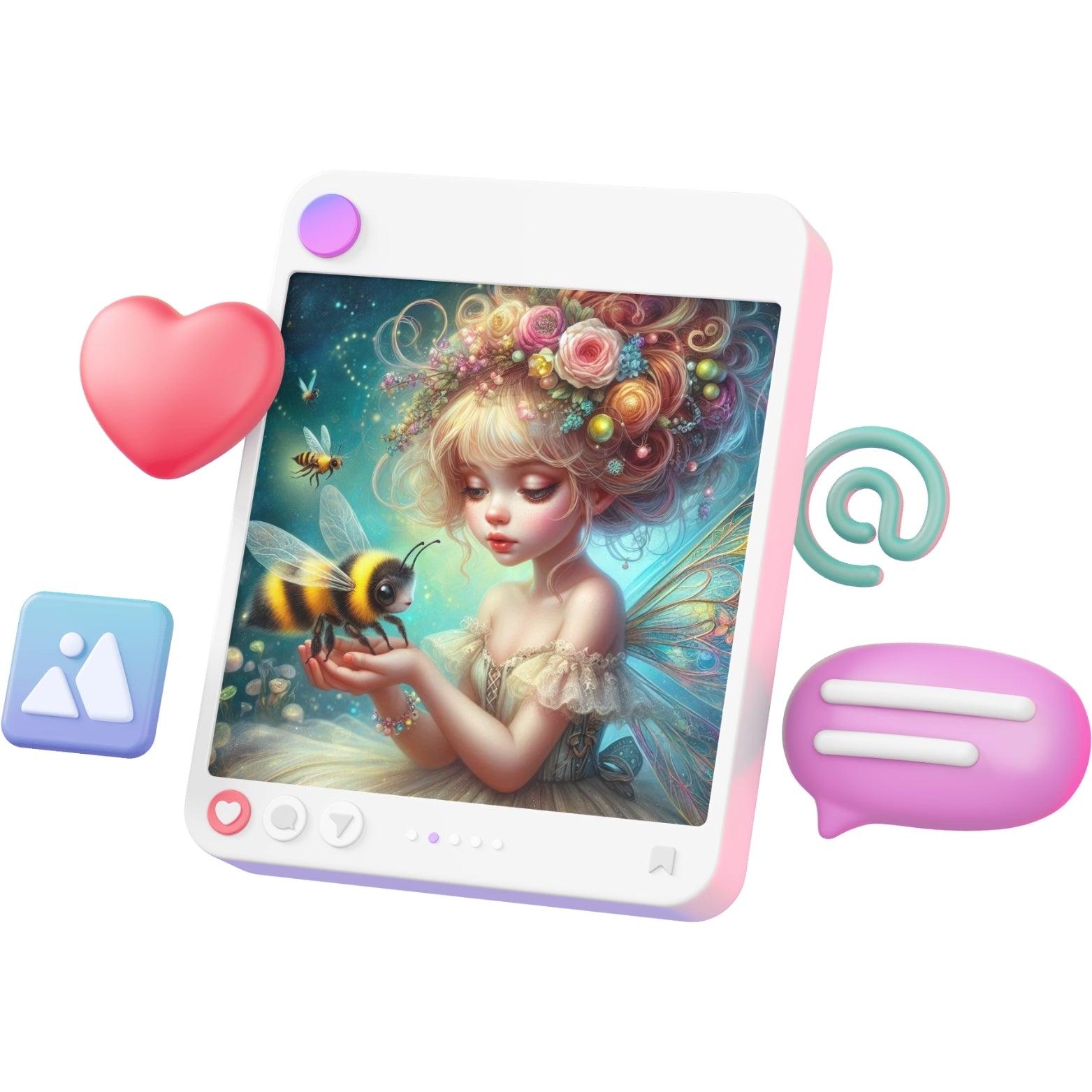 Fairy & Bee Whimsical Clipart Bundle – 10 PNG Instant Download