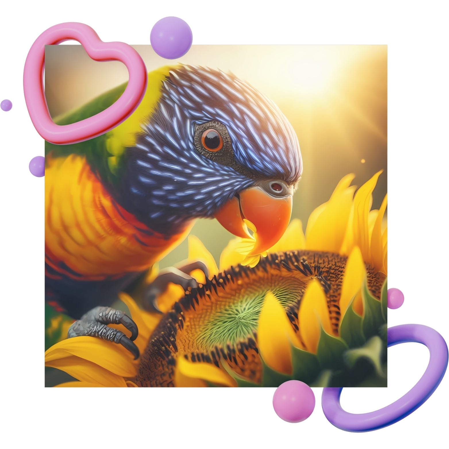 Parrot & Sunflower Watercolour Clipart Bundle – 12 PNG Instant Download