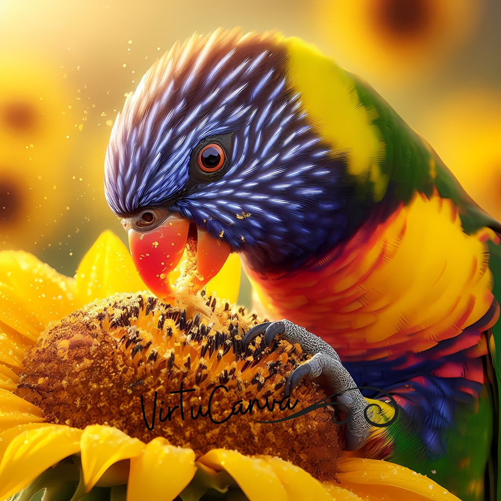 Parrot & Sunflower Watercolour Clipart Bundle – 12 PNG Instant Download