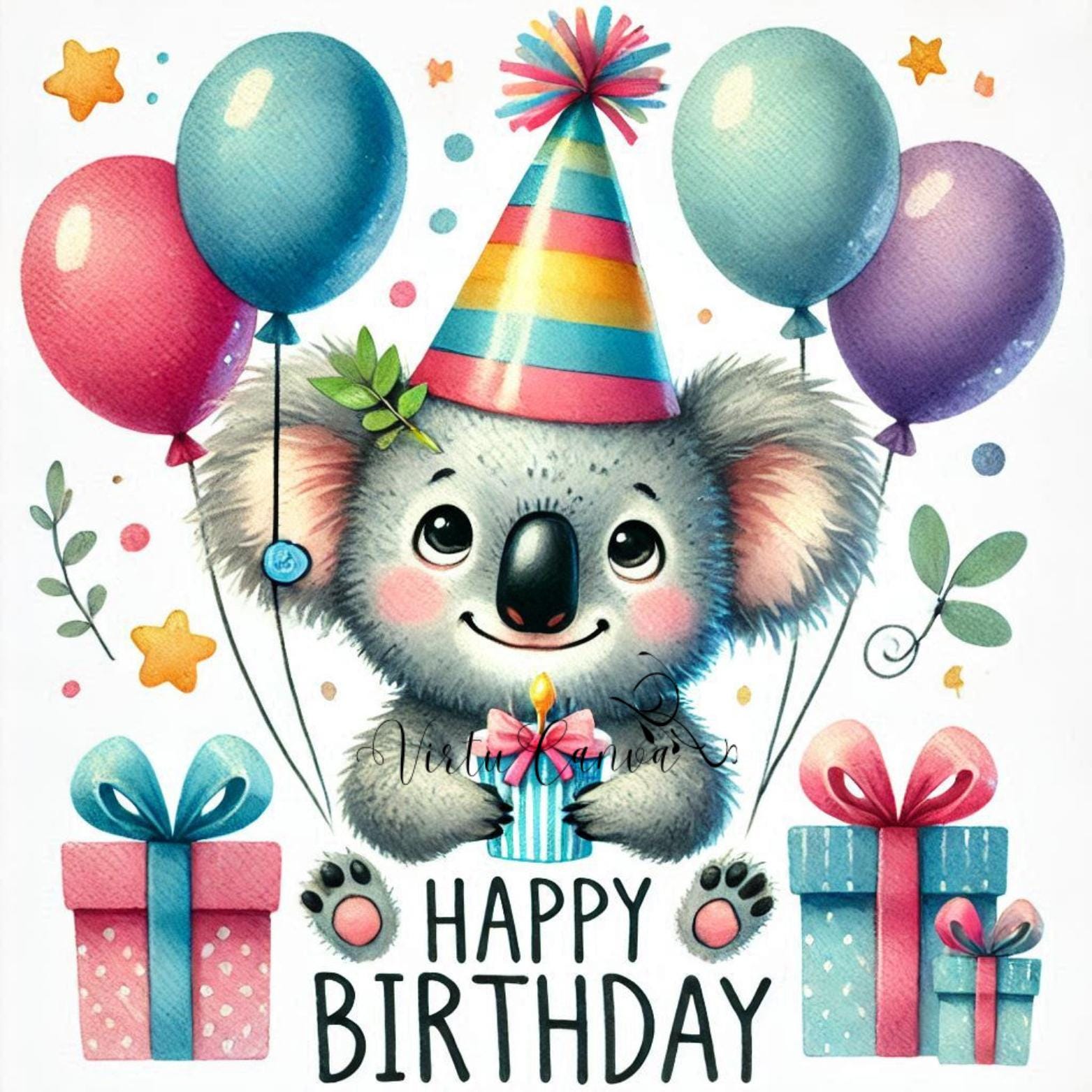 Australian Animal Birthday Clipart – Watercolour PNG Bundle | 15 PNG Instant Download