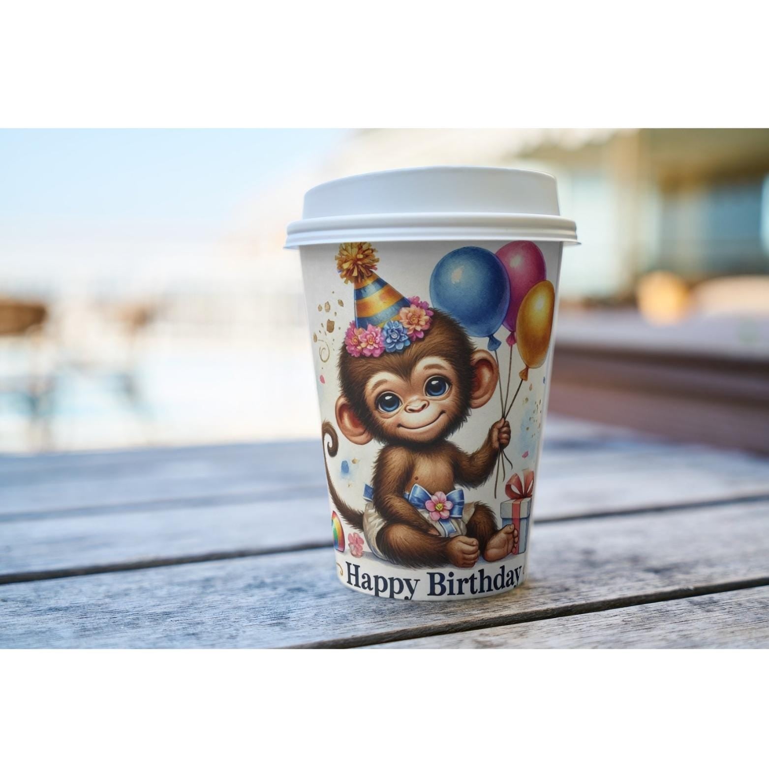 African Animal Happy Birthday Clipart, Watercolour PNG Images (Digital Download)