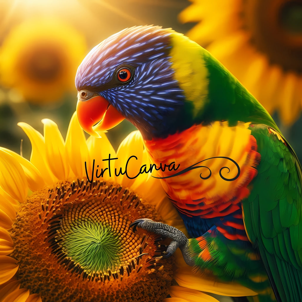 Parrot & Sunflower Watercolour Clipart Bundle – 12 PNG Instant Download