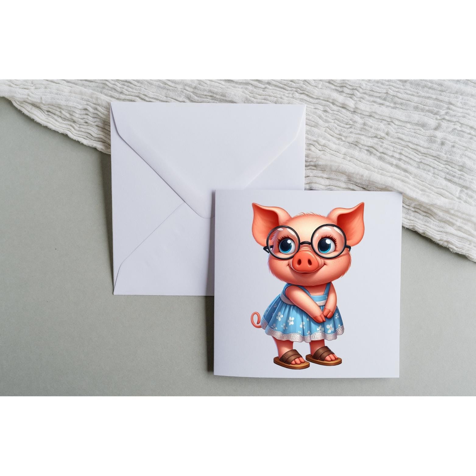 Cute Farm Animals with Glasses Clipart Bundle – 18 PNG Instant Download