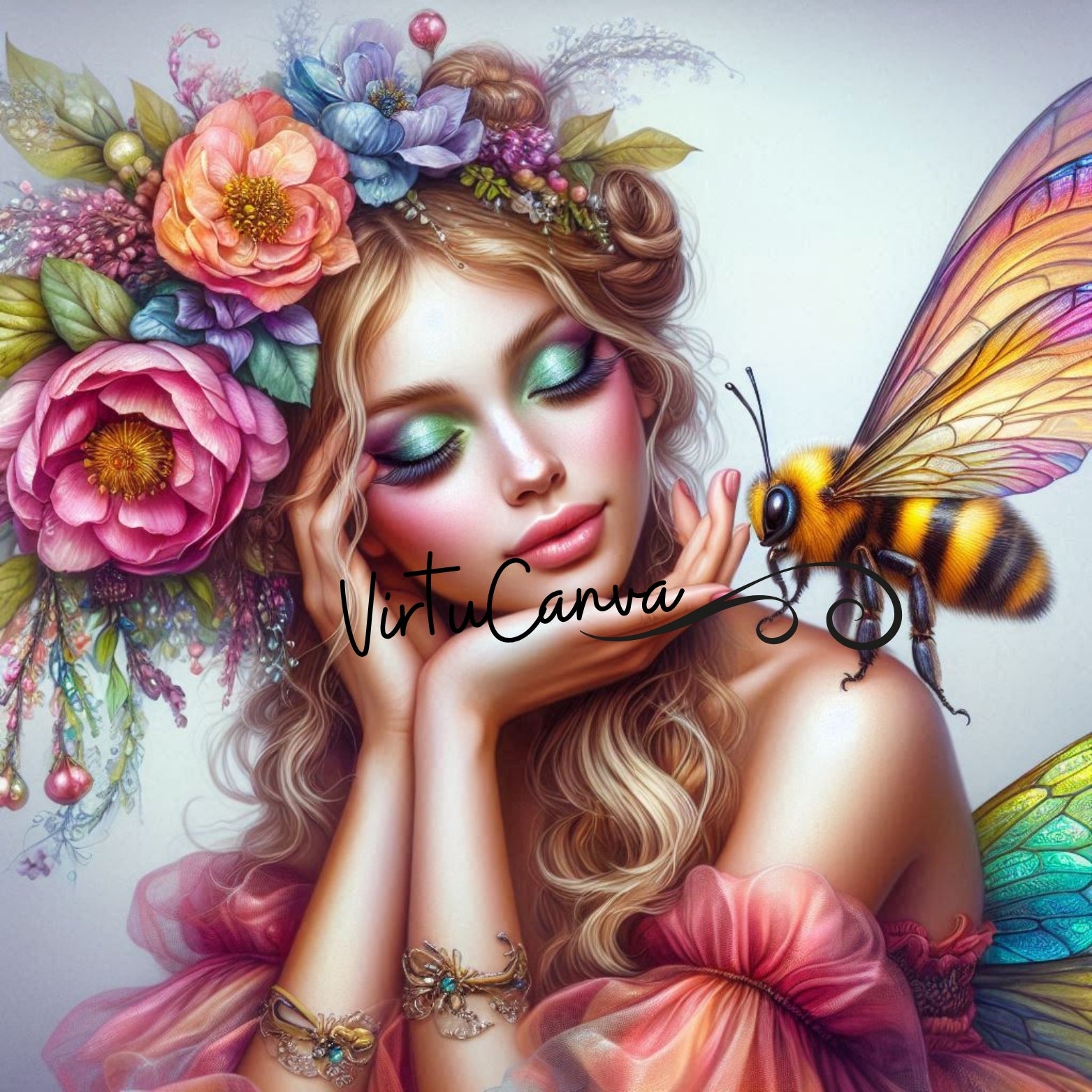 Fairy & Bee Whimsical Clipart Bundle – 10 PNG Instant Download