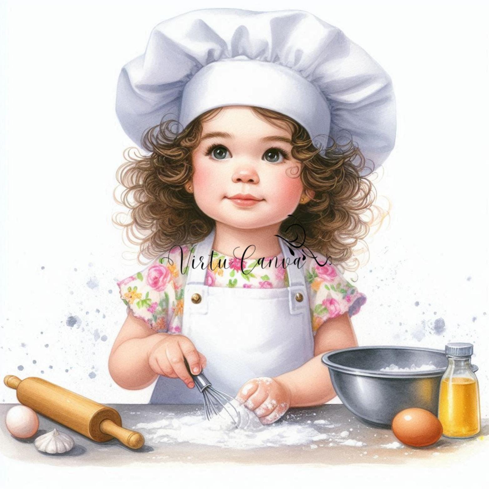 Kids Cooking Clipart Bundle – Children Chef PNG Images | 9 PNG Instant Download