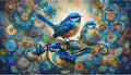 Blue Wren PNG Clipart Bundle, Mixed Media Bird Art (Instant Download)