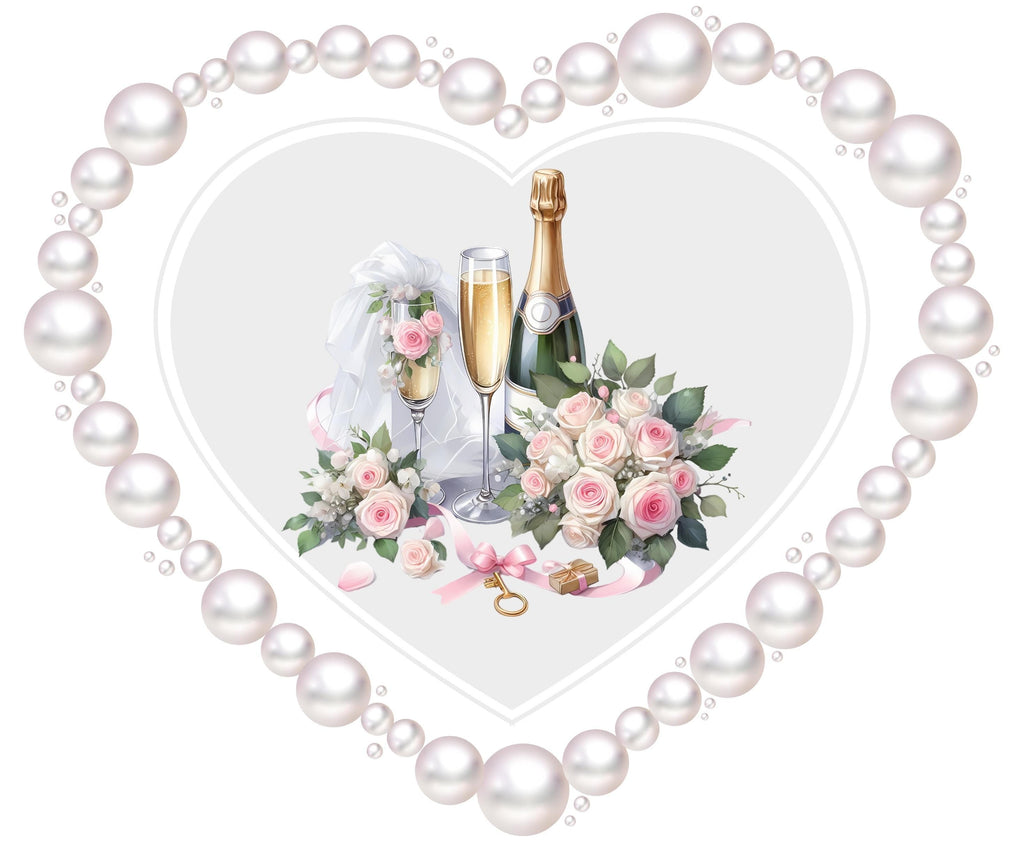 Wedding Clipart Bundle – Floral & Champagne PNG Images | 26 PNG Instant Download