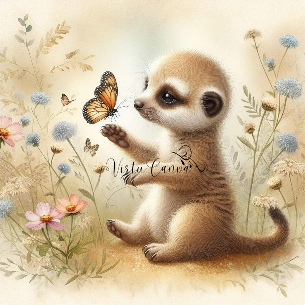 Watercolour Baby Animal Clipart: Butterfly Theme PNG Bundle (Digital Download)
