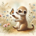 Watercolour Baby Animal Clipart: Butterfly Theme PNG Bundle (Digital Download)