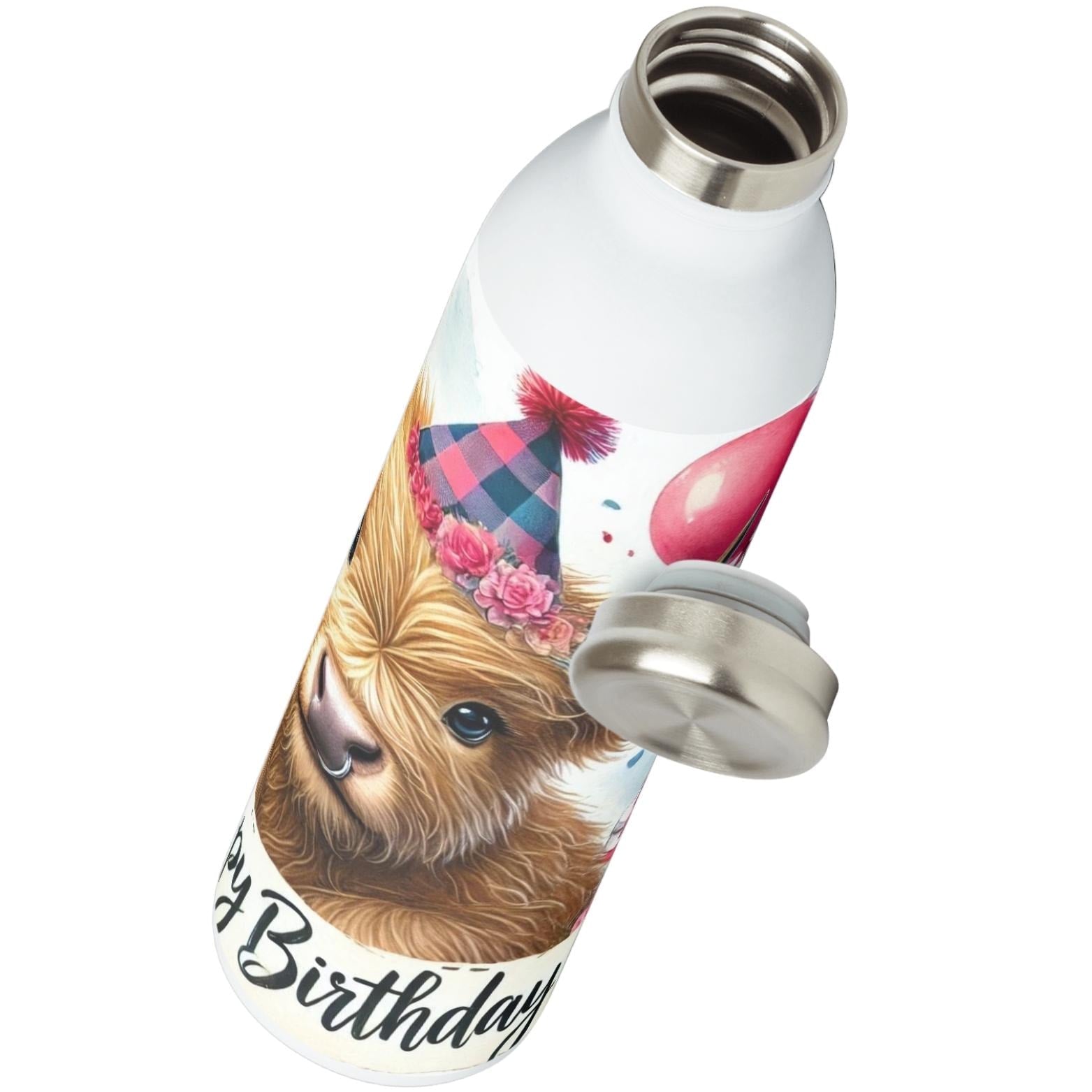 Highland Cow Birthday PNG Clipart, Watercolour Images (Digital Download)