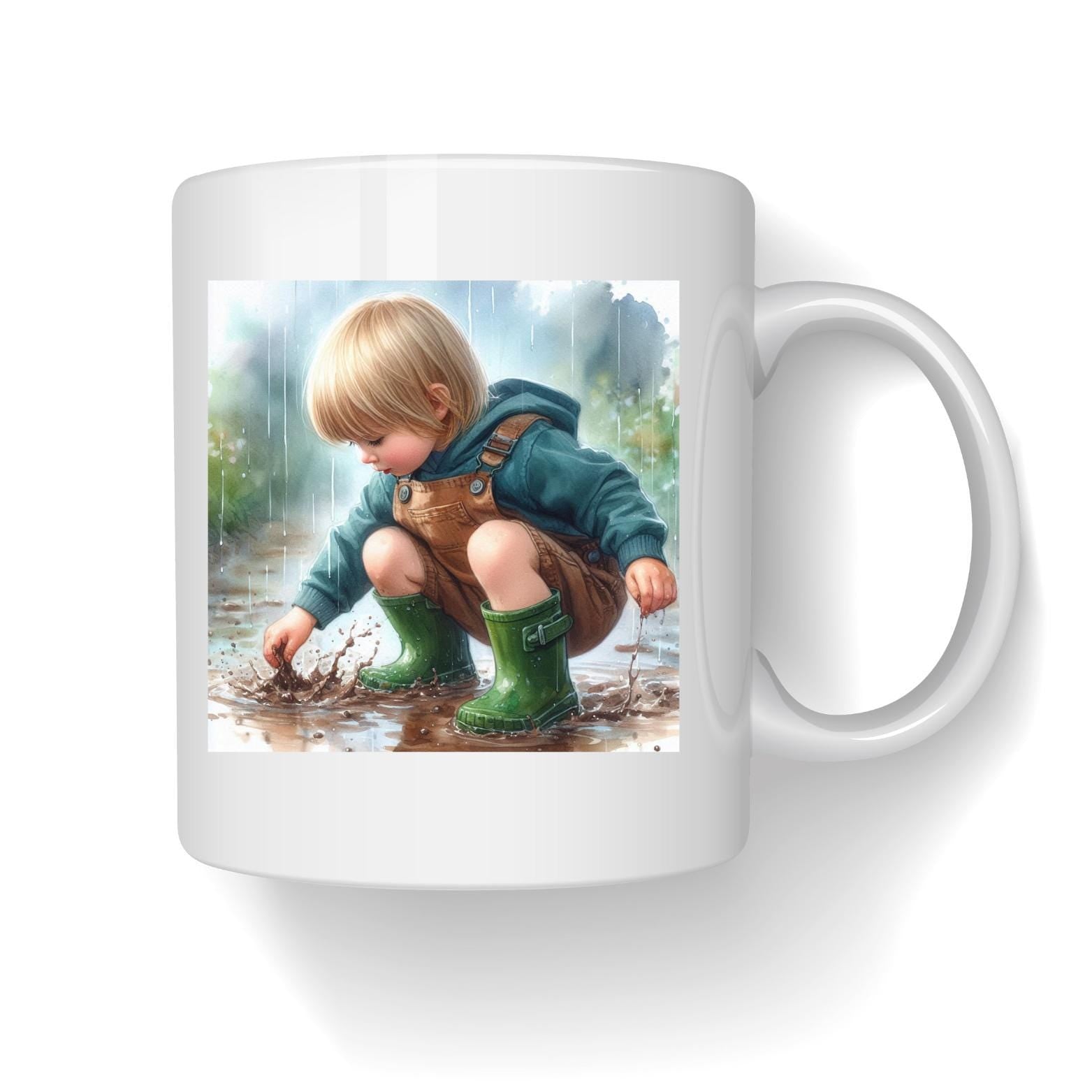 Muddy Puddles Boy PNG Clipart | 10 Rainy Day Digital Images | Instant Download