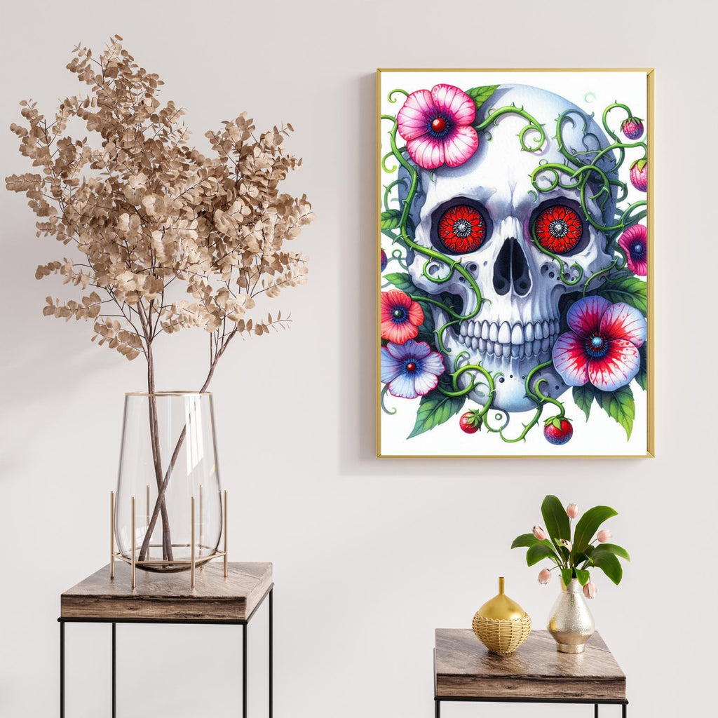 Floral Skull Watercolour Clipart Bundle – 12 PNG Instant Download