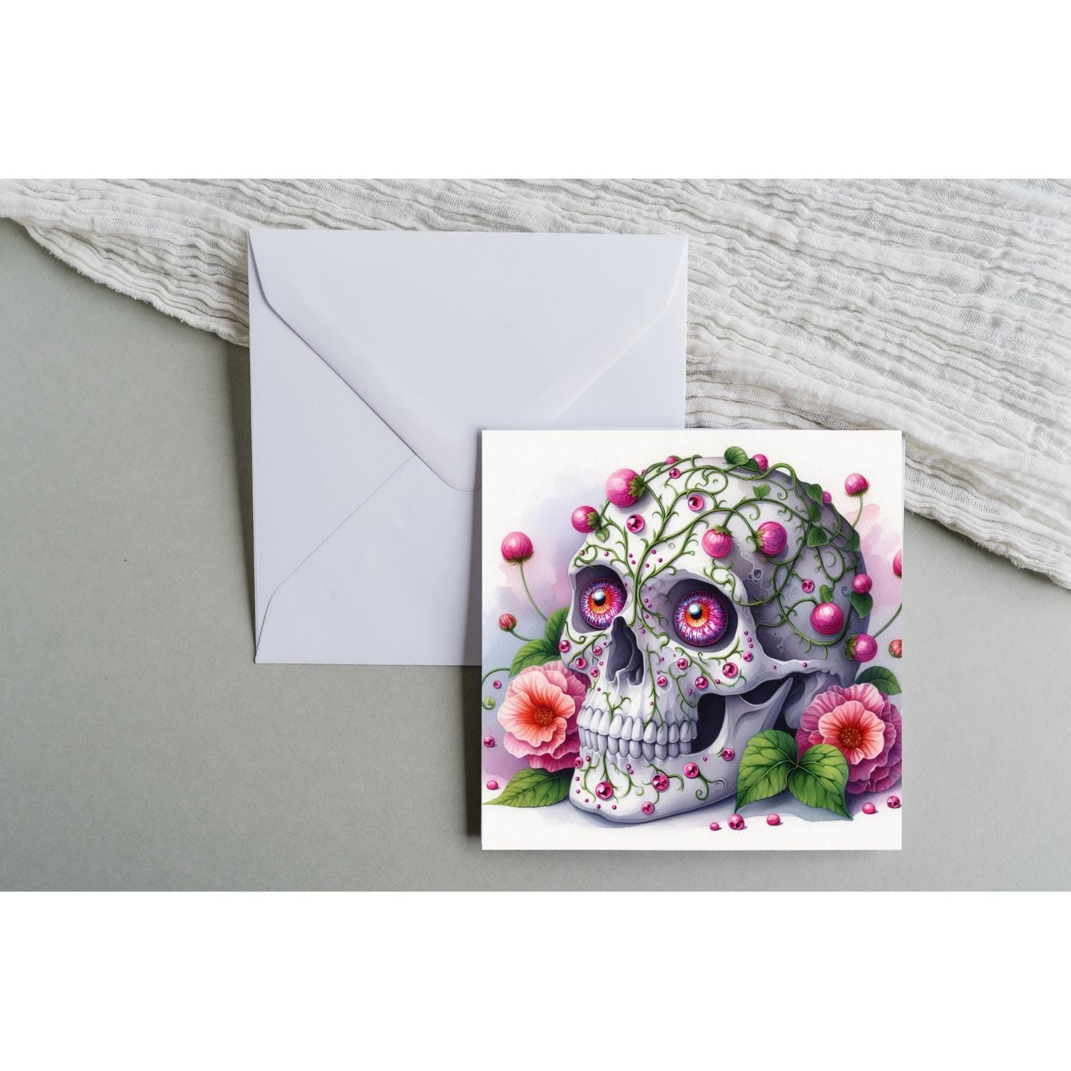 Floral Skull Watercolour Clipart Bundle – 12 PNG Instant Download