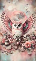 Pink Owl PNG Clipart Bundle, Mixed Media Images (Instant Download)