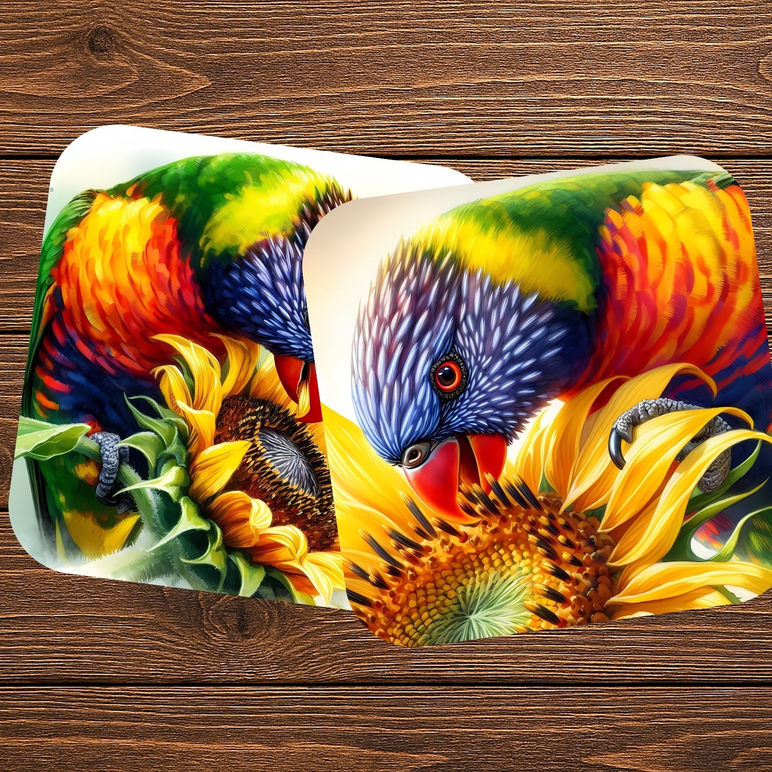 Parrot & Sunflower Watercolour Clipart Bundle – 12 PNG Instant Download