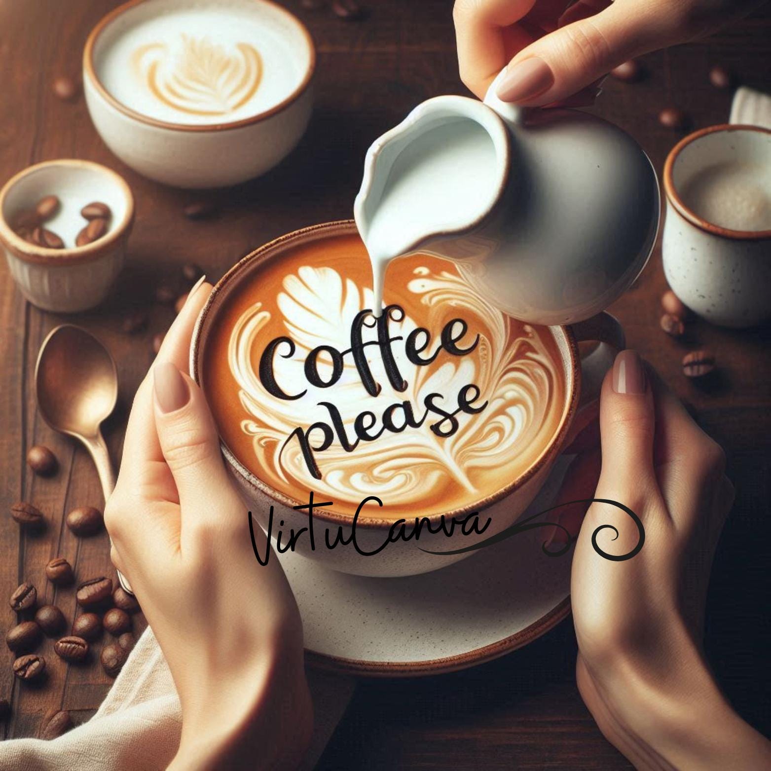 Latte Art Clipart Bundle – Coffee  Instant Download