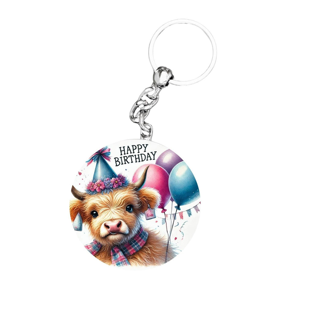 Highland Cow Birthday PNG Clipart, Watercolour Images (Digital Download)