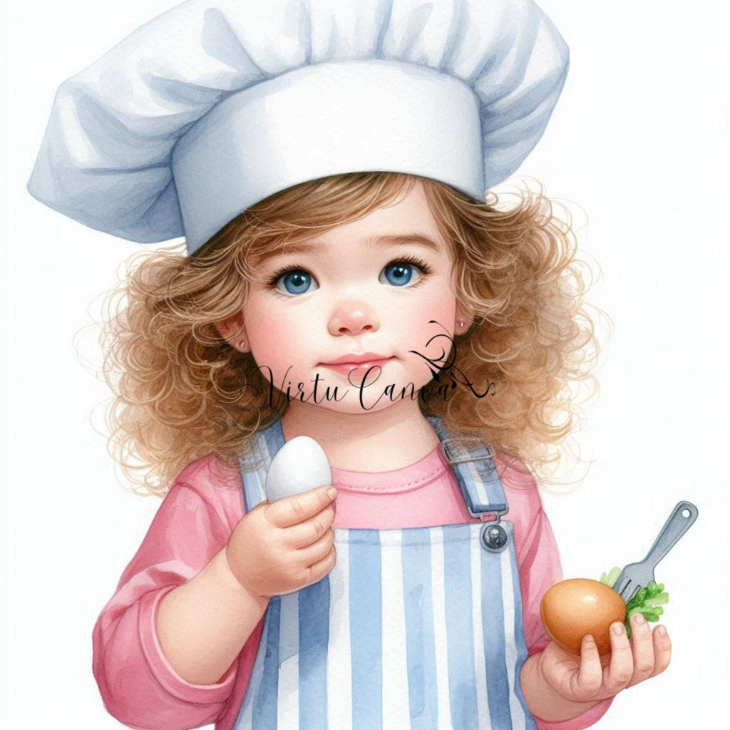 Kids Cooking Clipart Bundle – Children Chef PNG Images | 9 PNG Instant Download