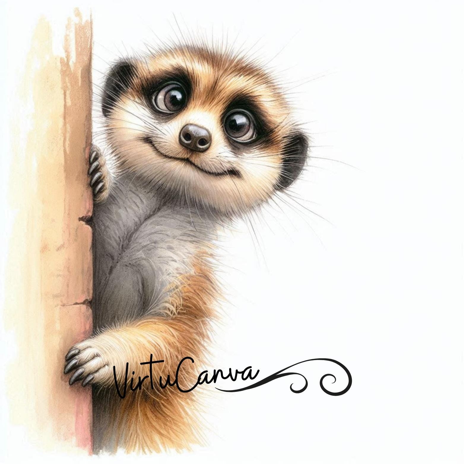Quirky Peeking African Animals PNG Clipart | 16 Digital Images | Instant Download