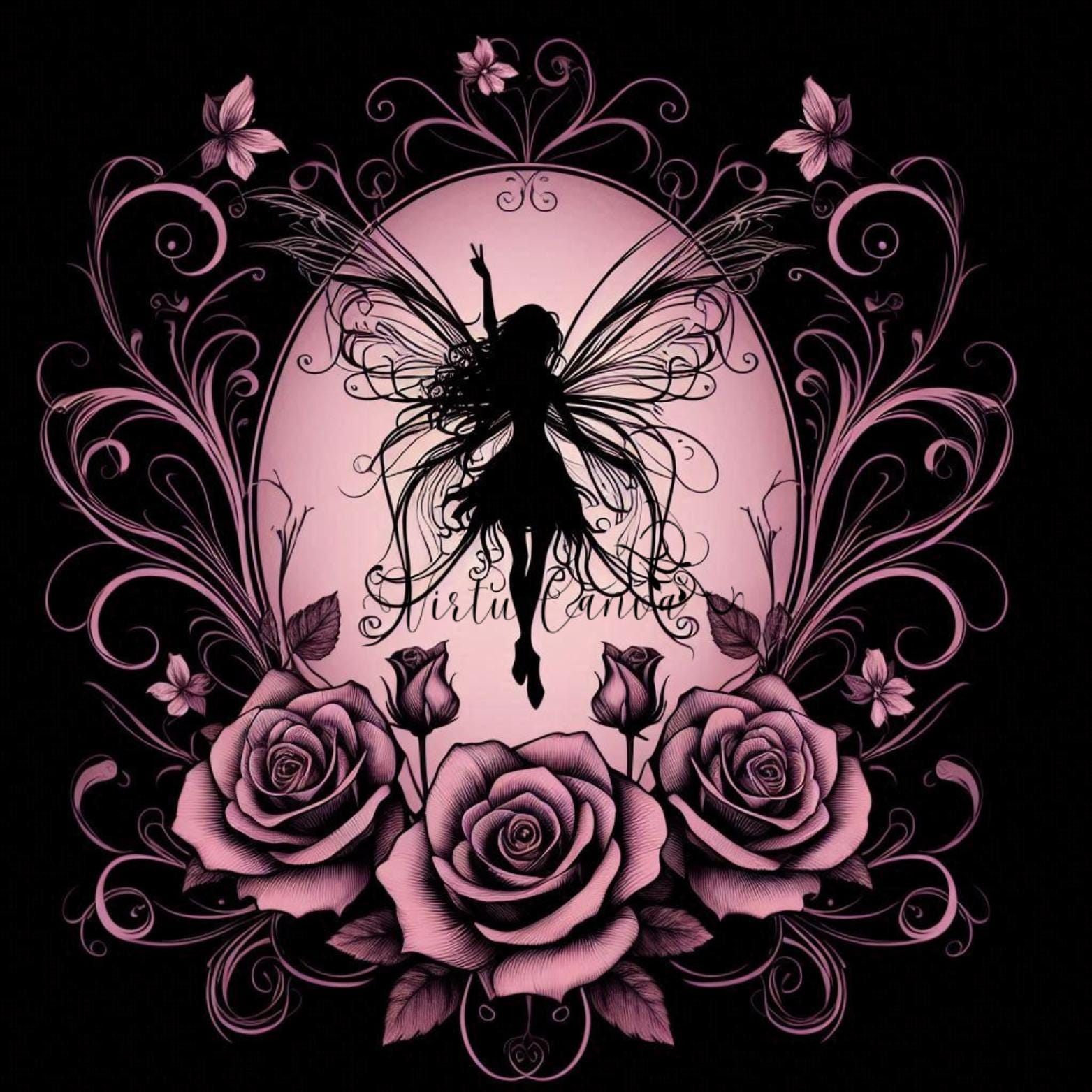 Fairy Silhouette PNG Clipart | Mauve & Black | 14 Digital Images