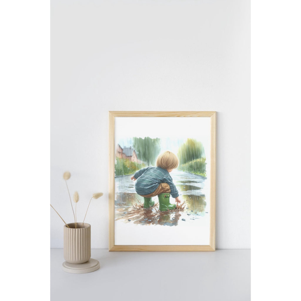 Muddy Puddles Boy PNG Clipart | 10 Rainy Day Digital Images | Instant Download