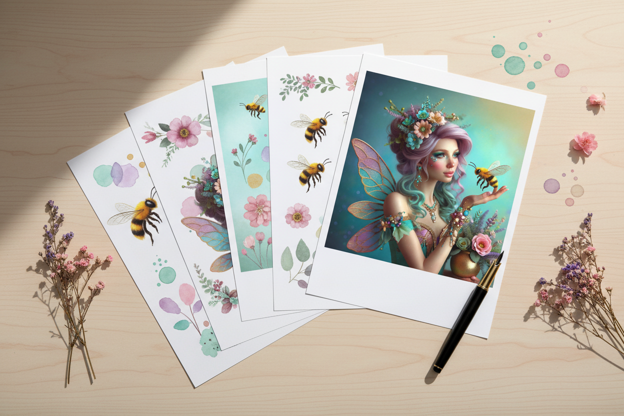 Fairy and Bee Clipart – Lifestyle Product Image