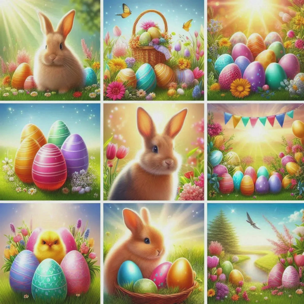 Easter Watercolour Clipart Bundle – Bunny & Eggs | 7 PNG Instant Download