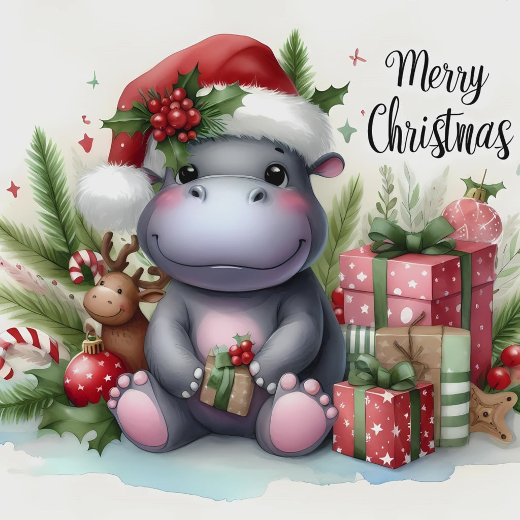 African Christmas Watercolour Clipart Bundle – Safari Animals | 14 PNG Instant Download