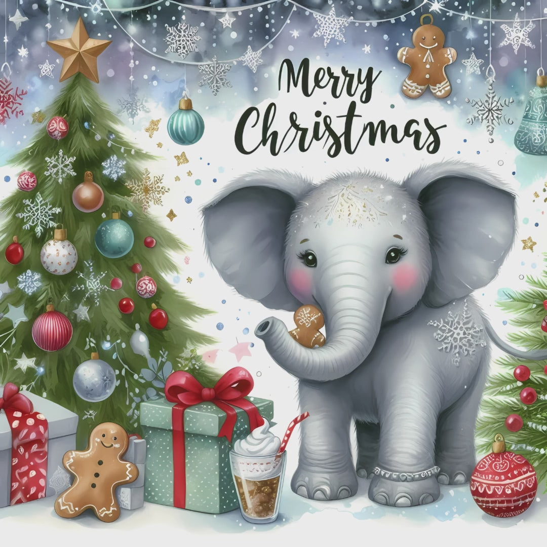 African Christmas Animal Clipart Bundle – Watercolour Safari Xmas | 14 PNG Instant Download