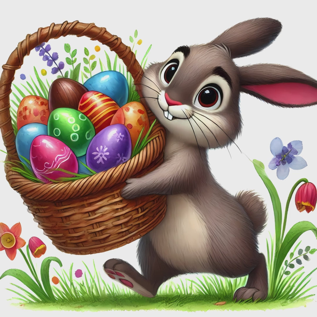 Easter Bunny Watercolor Clipart Bundle – Floral Eggs & Spring Graphics | 18 PNG Instant Download