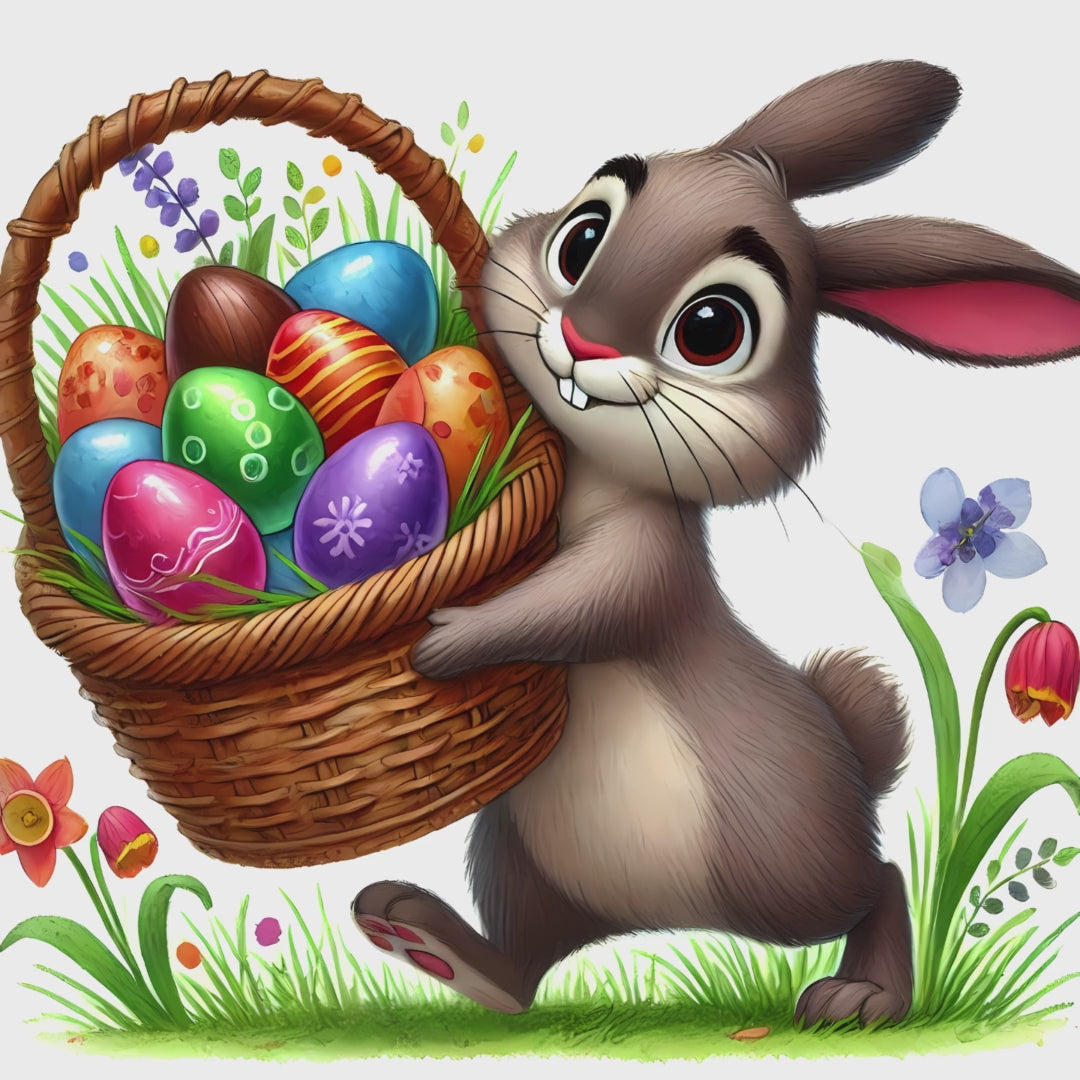 Easter Bunny Watercolor Clipart Bundle – Floral Eggs & Spring Graphics | 18 PNG Instant Download