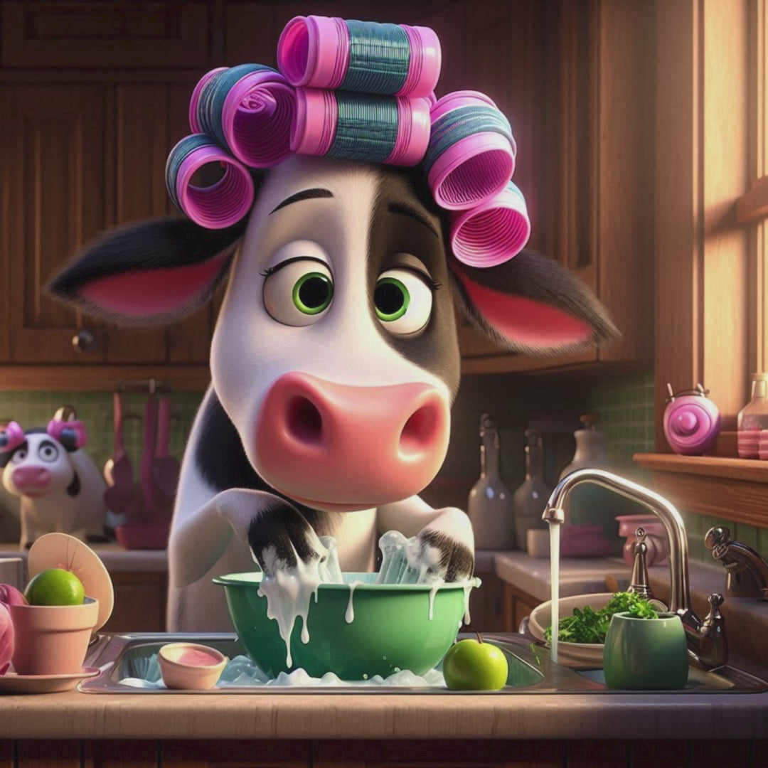 Funny Housework Cow PNG Clipart | 18 Digital Images | Instant Download
