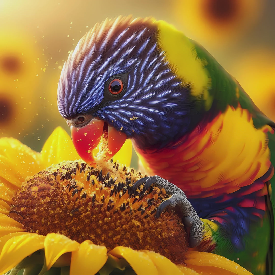 Parrot & Sunflower Watercolour Clipart Bundle – 12 PNG Instant Download